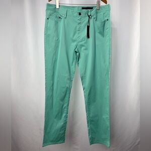 NWT J. Hilburn Straight-Leg Pants in Mint Green‎ Size 38